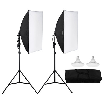 2PCS Softbox Lighting Kit 20 in x 28 in 30W 5500K LED Bulbs Adjustable Stand