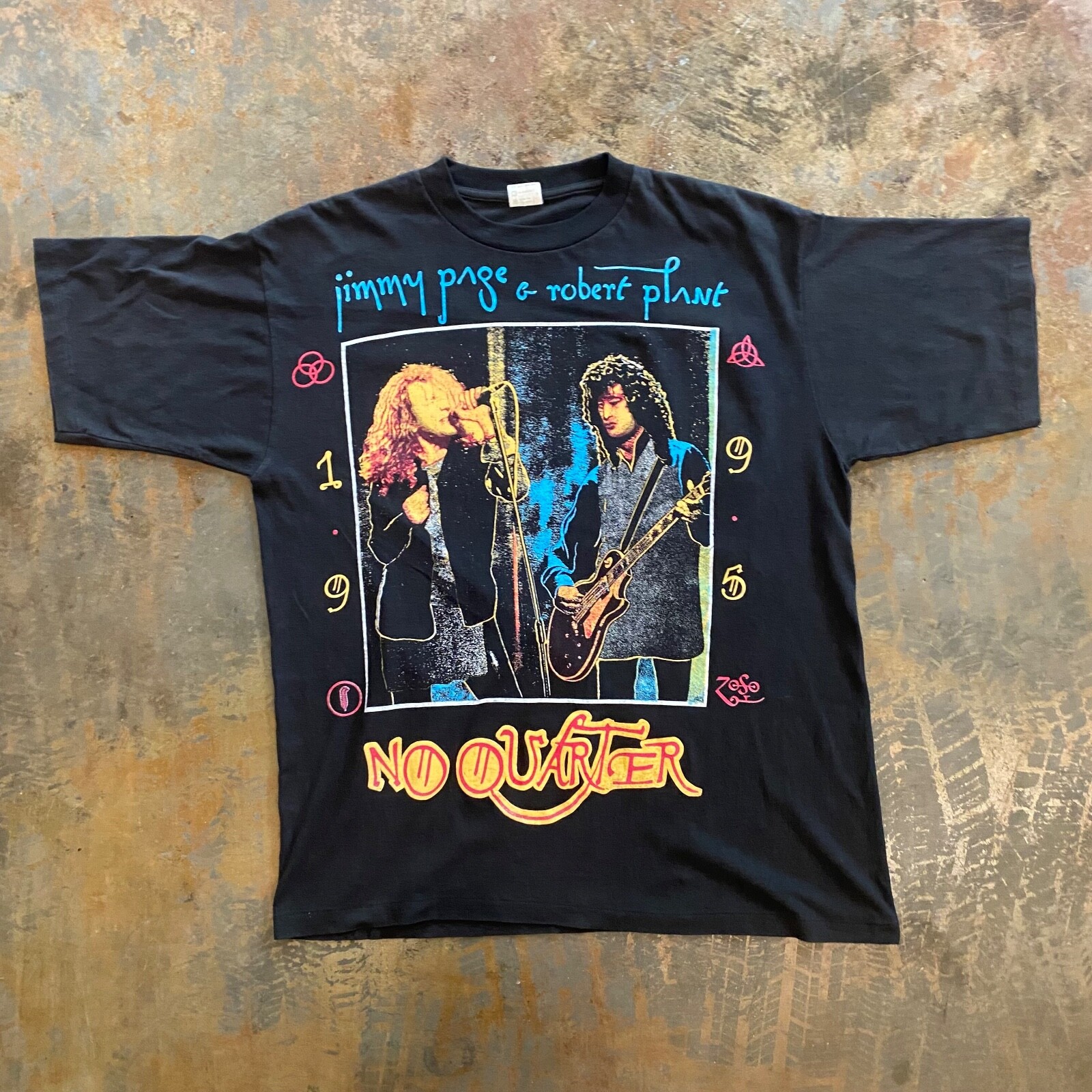 Vintage 1995 Jimmy Page Robert Plant No Quarter TShirt XL