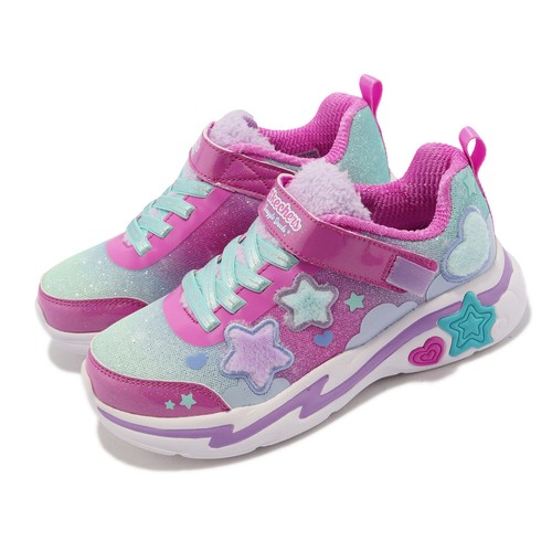 

Skechers Sunggle Sneaks Розовые детские повседневные кроссовки с несколькими ремешками для дошкольников 302216-LPKMT, Розовый, Sunggle Sneaks