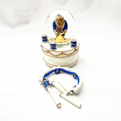 Disney Precious Moments Musical Snow Globe Beauty and The Beast -DAMAGED!!!-