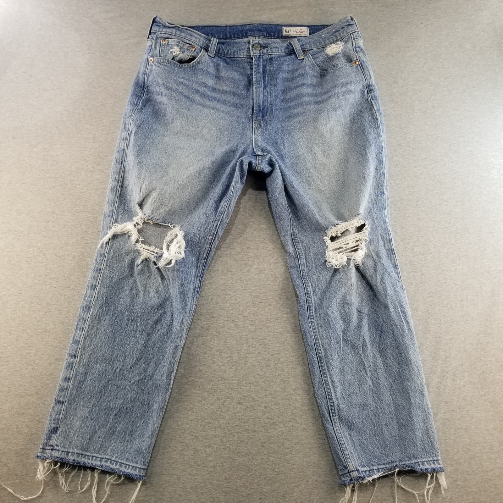 Gap Jeans Womens Sz 33/16S Cheeky Straight High Rise Med Wash 99%Cotton Normcore