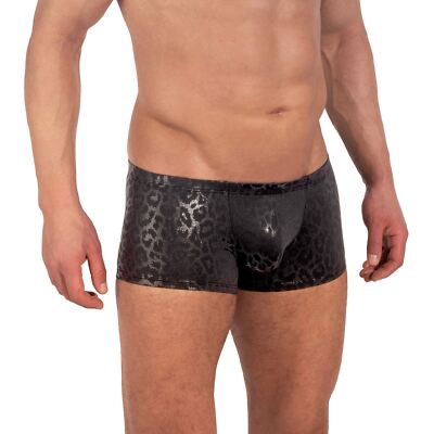 Manstore M2335 Micro Pant mens underwear boxer brief male short leopard shiny