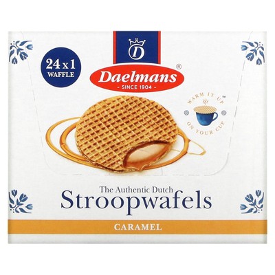 Daelmans, Stroopwafels, карамель, 24 вафли по 1,38 унции (39 г) каждая