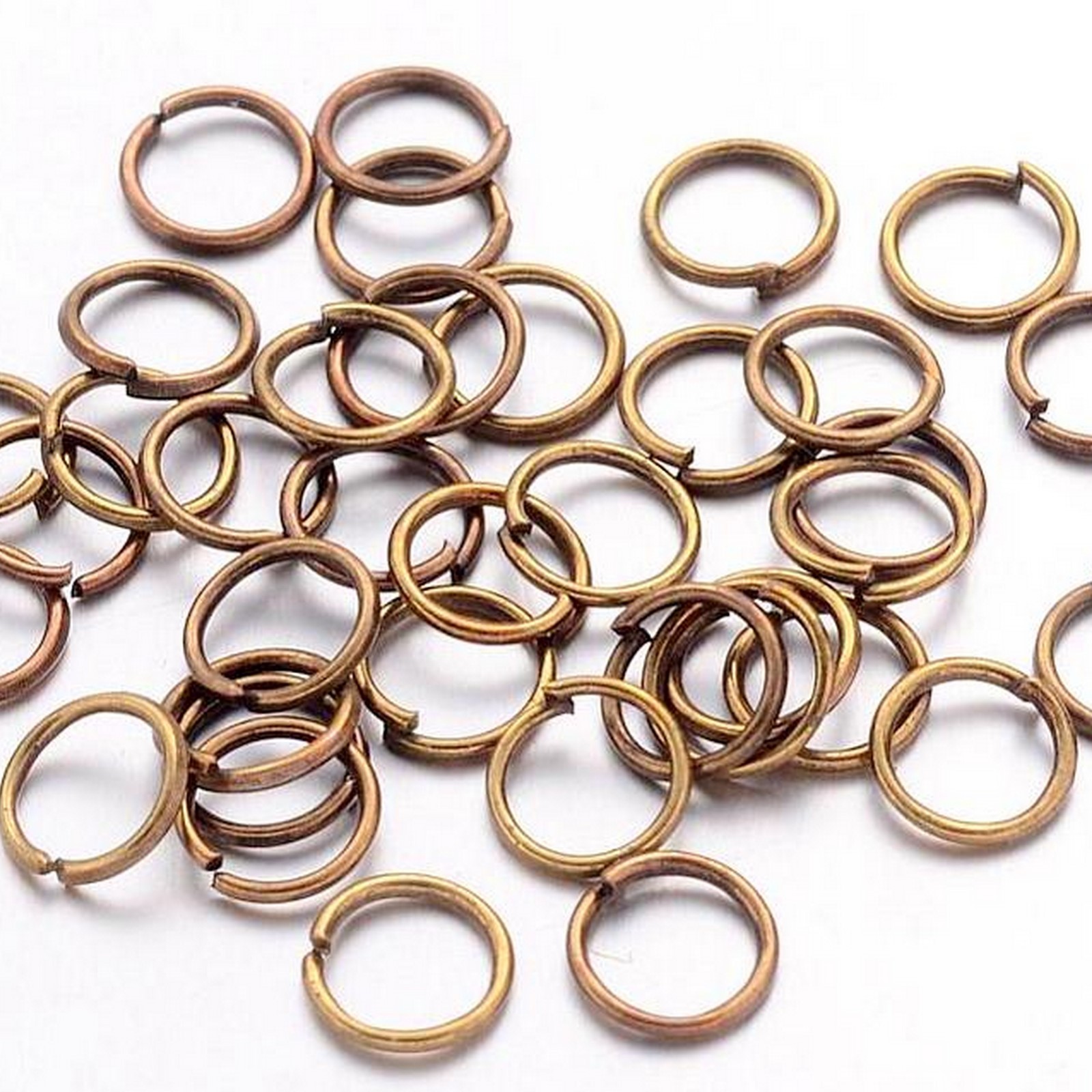 Vintage Bronze Jump Rings Open 7mm x .7 Jewelry Making Finding Beading