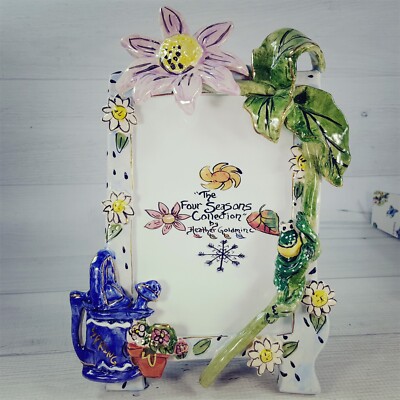 Blue Sky Clayworks Heather Goldminc Spring 5 x 7'' Photo Frame Four Seasons Frog
