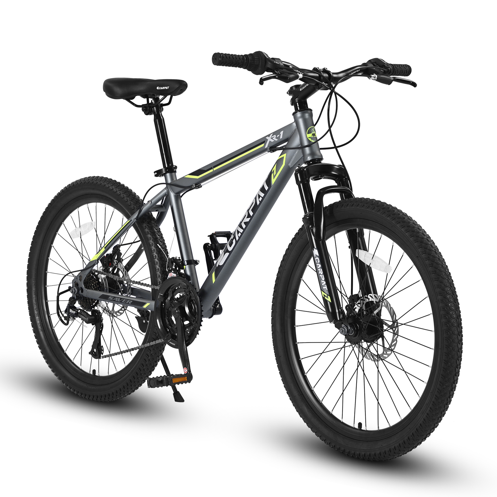 24" Boys Girls MTB Bike 21 Speed Bike with Daul Disc Brakes & Front Suspension