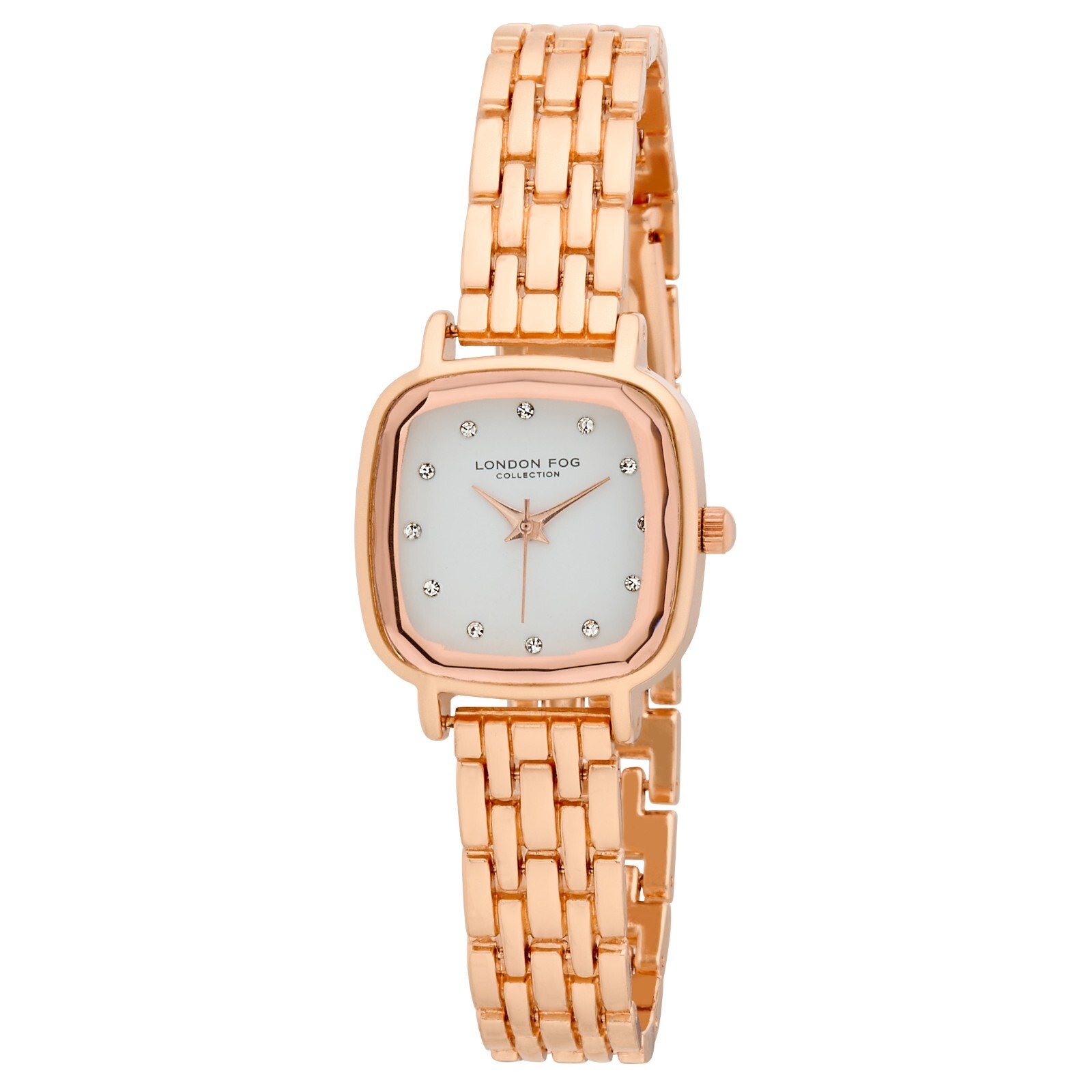 Pre-owned London Fog Women's Whitehall Square 25mm Bracelet Watch (lf048) In Rose Gold