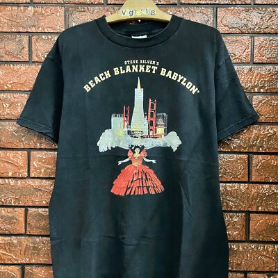 Vintage 90s Steve Silver Beach Blanket Babylon Musical Series Jazz Art T Shirt
