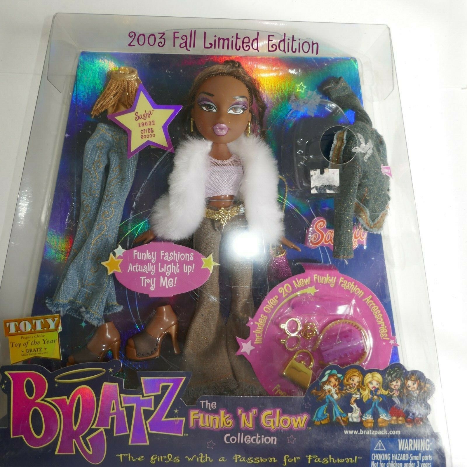 BRATZ FUNK N GLOW SASHA 2003 FALL LIMITED EDITION NIB