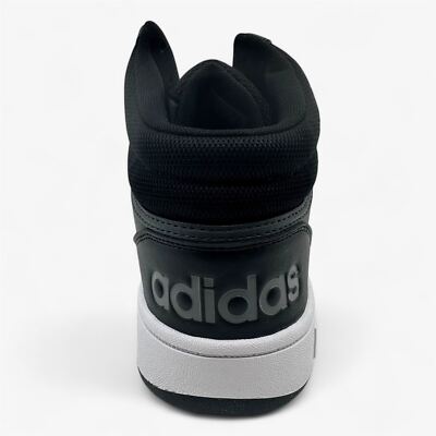 Adidas Hoops 3.0 Mid Black White Mens Athletic Sneaker
