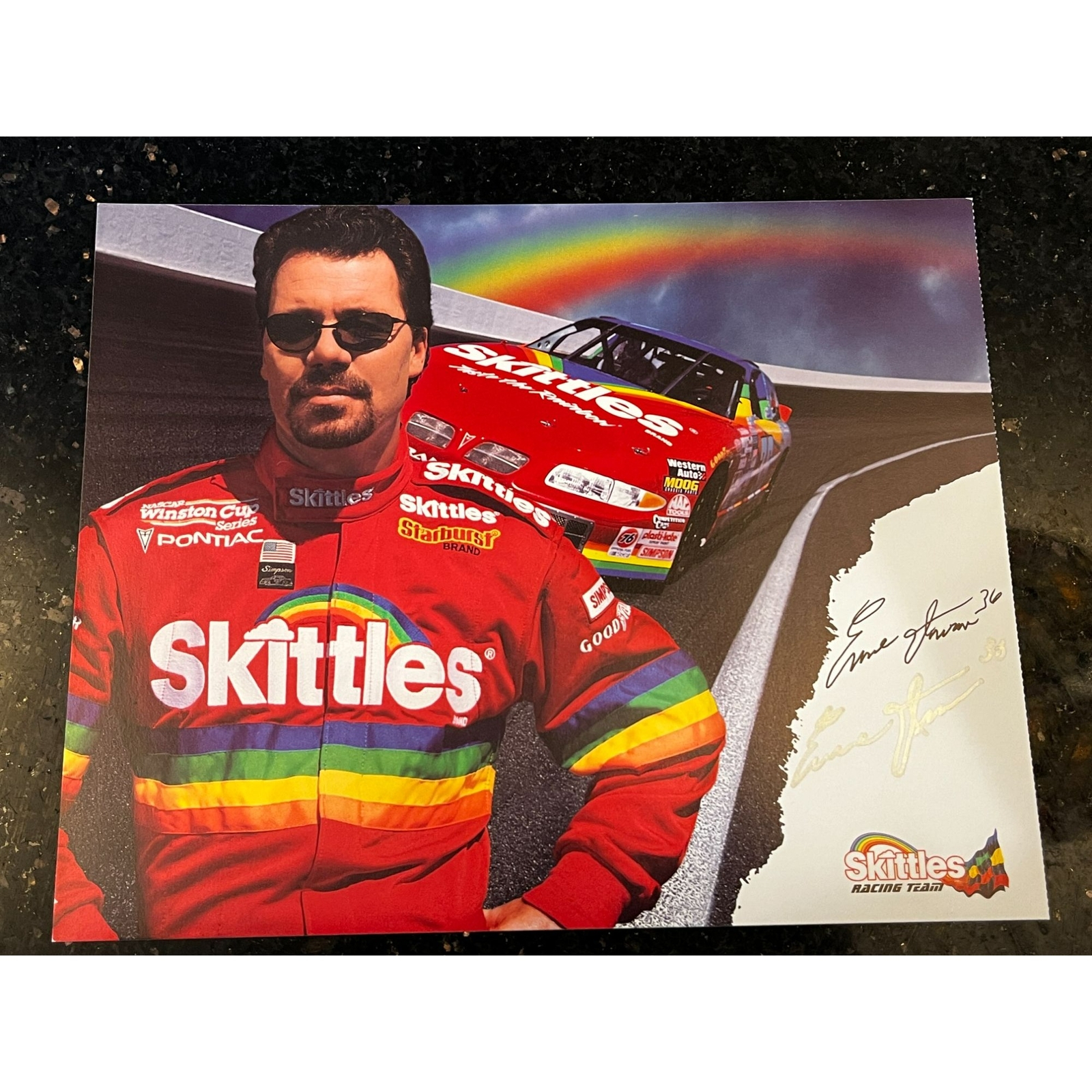 Ernie Irvan Signed 1998 NASCAR Winston Cup Series #36 Skittles