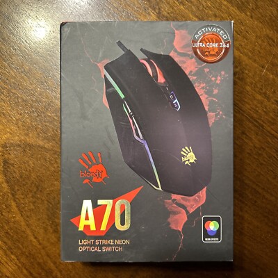 BLOODY A70 LIGHT STRIKE NEON OPTICAL SWITCH RGB GAMING MOUSE POWERED BY A4TECH