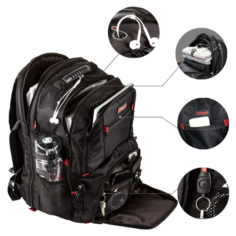 Extra Large Durable Travel Backpack TSA Friendly Anti-Theft 17" Laptop Bag