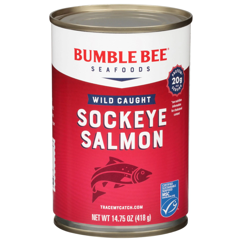 Wild Caught Red Sockeye Salmon, Gluten Free, 20G Protein per Serving