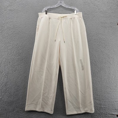 Calia Womens XXL Soft Scuba Wide Leg PantsCream High Rise NEW