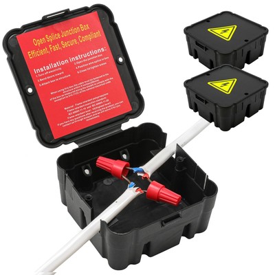 Open Splice Junction Box (2 Pack), -Piece Junction Box Splice Box. Repair Ope...