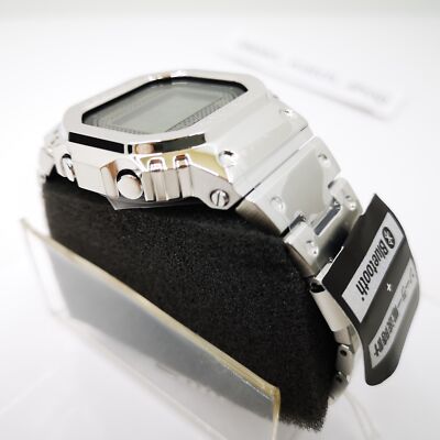 Pre-owned Casio G-shock Gmw-b5000d-1jf Silver Bluetooth Full Metal Men's Watch In Box