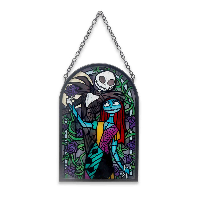 Nightmare before Christmas Jack and Sally Stained Glass Wall Art by NBC