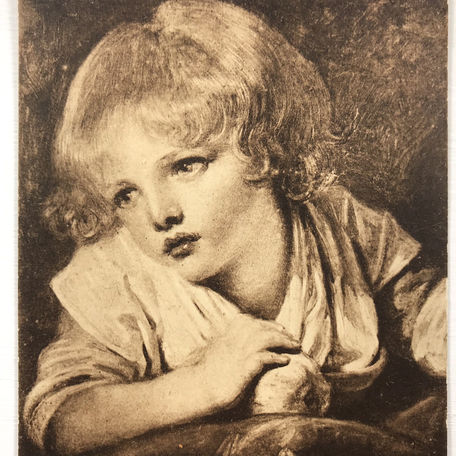 Child With An Apple Jean Baptiste Greuze National Gallery Vintage Postcard