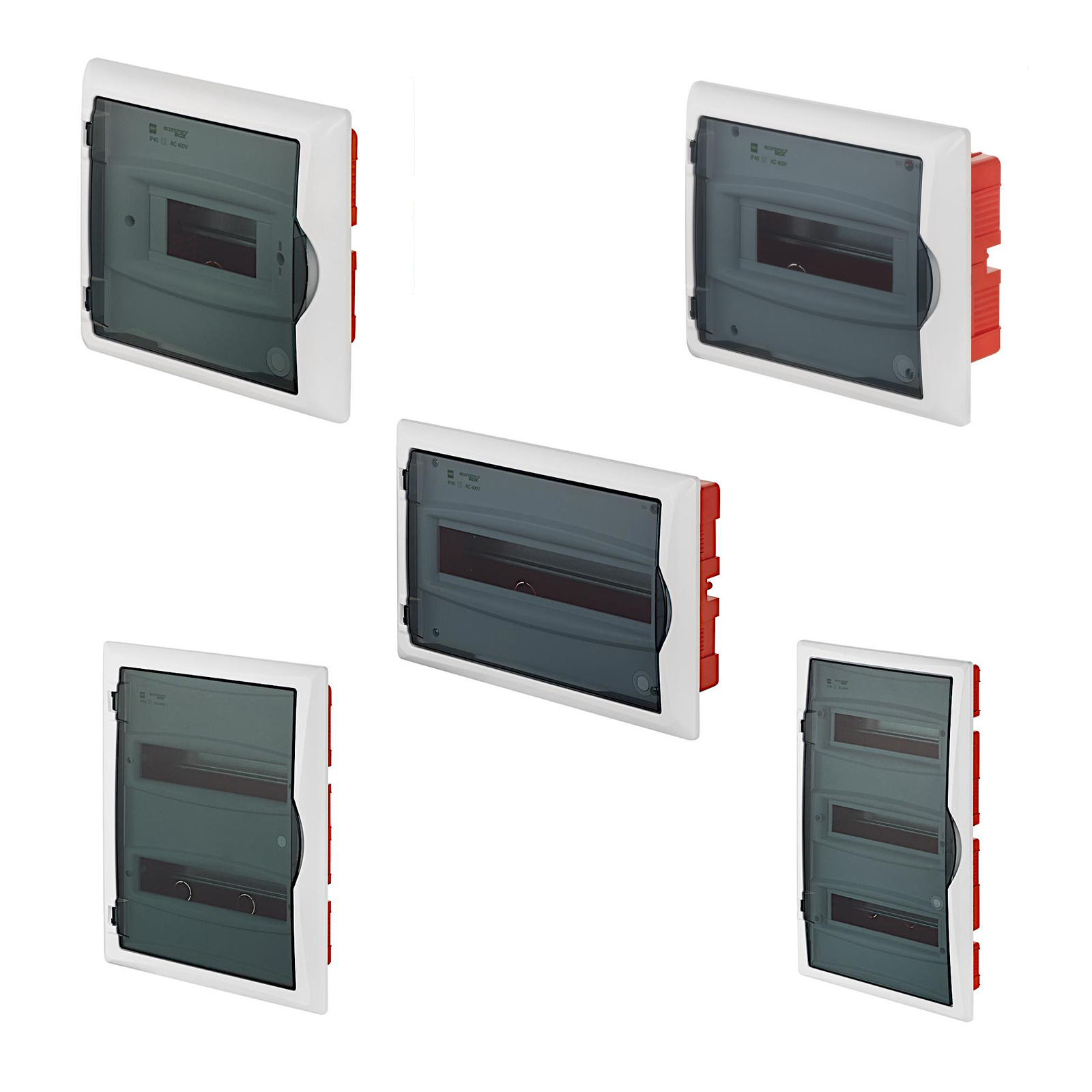 Sicherungskasten Unterputz IP40 Verteilerkasten Rauchglas Unterverteilung