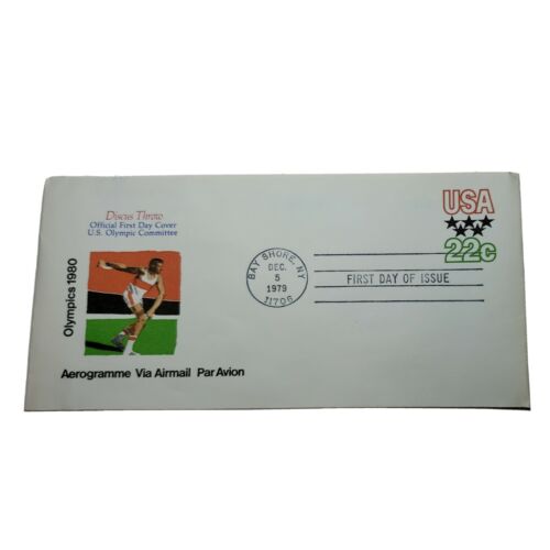 First Day Covers 1979 Discus Throw Olympics Bank Money Envelope