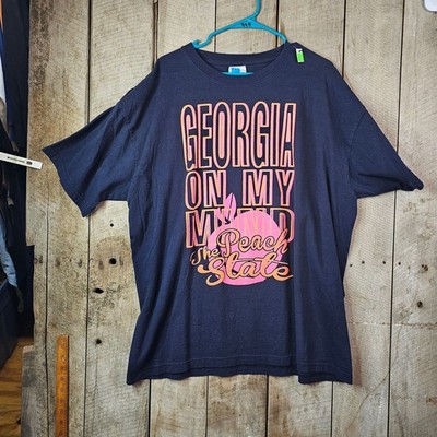 Georgia On My Mind Peach State T Shirt 3XL Navy Blue Southern Graphic Tee