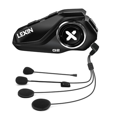 LEXIN G2 Motorcycle Headset Bluetooth Helmet Intercom FM Radio Fit for 6 Riders