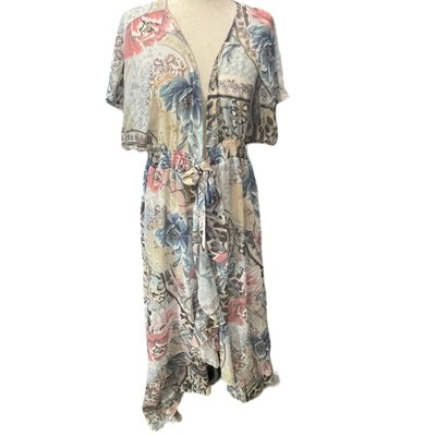 Venus New Sheer Long Duster Top Size Medium Swim Cover Up Festival Sequins