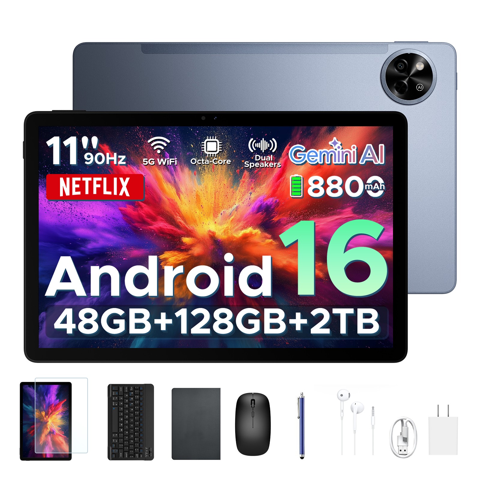 AORLYM P11 Android 16 Tablet 11 Inch 48GB+128GB 8800mAh 5G WiFi 
