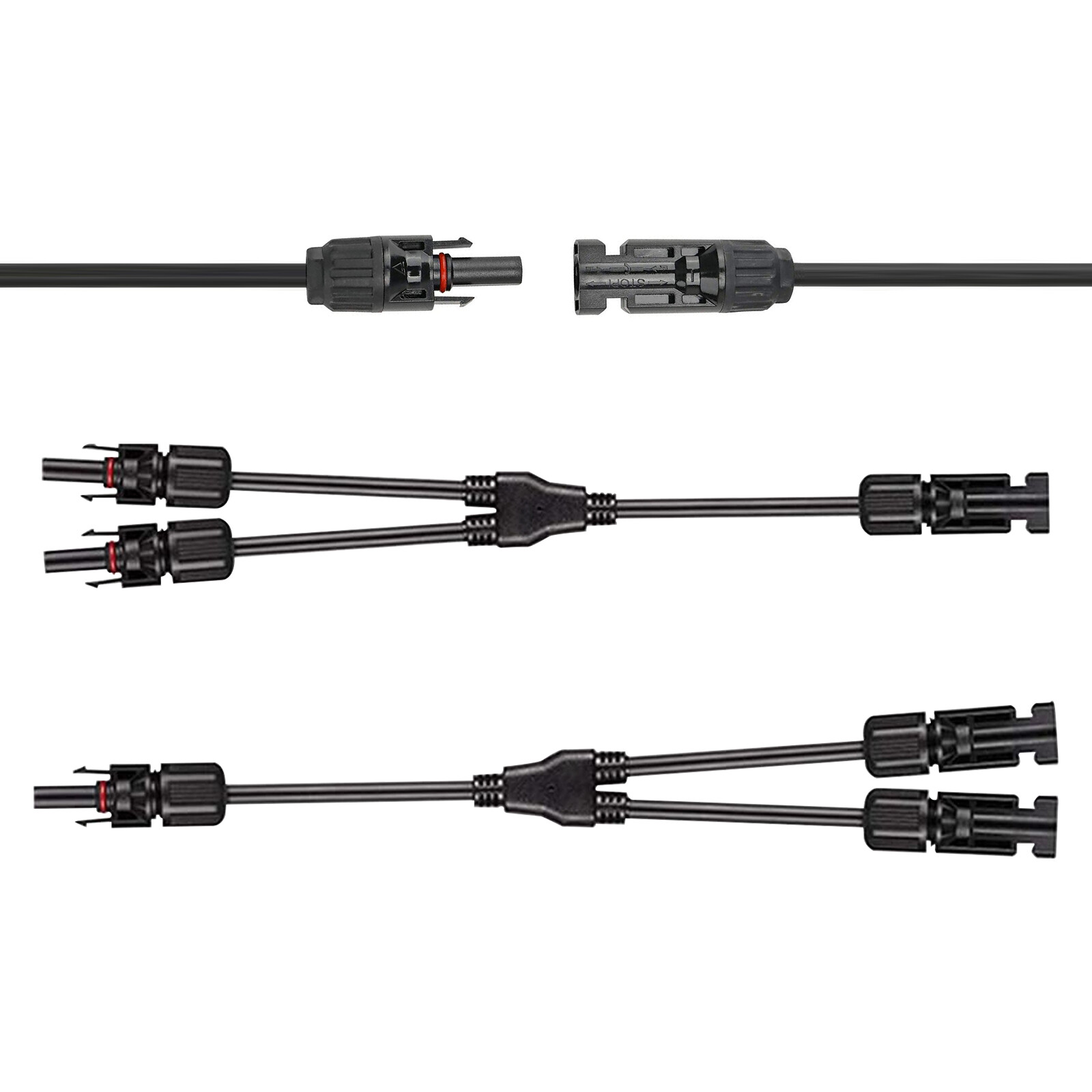 Solar Panel Y Branch Cable Waterproof Connection Adapter Connector Extension US