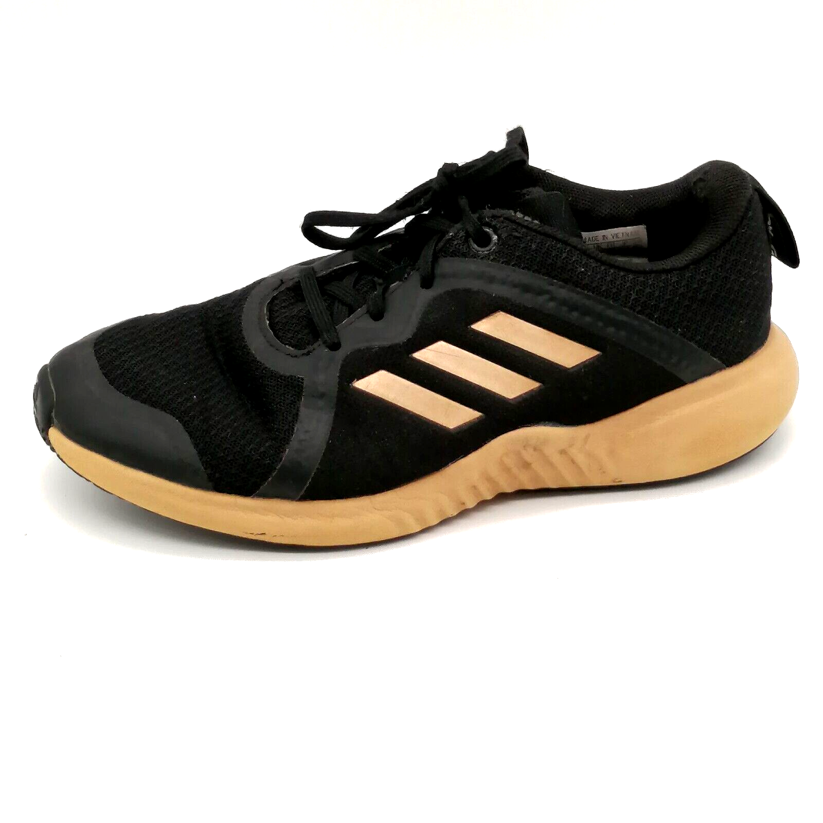 Adidas Womens Sneaker Black Tan Mesh Lace Up Walking Shoe