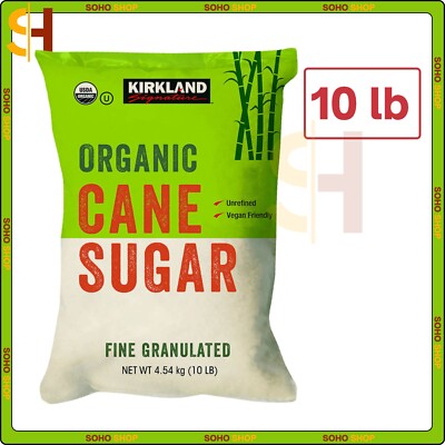 Kirkland Signature, Organic Can Sugar, Fine Granulated, 10 lb