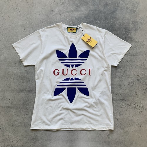 ADIDAS x GUCCI LOGO CREWNECK WHITE T-SHIRT MEN'S SIZE M | eBay