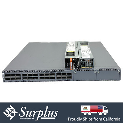 24 Port 40GbE QSFP+ Juniper QFX5100-24Q-3AFO Switch Front-Back Dual PSU No Rails