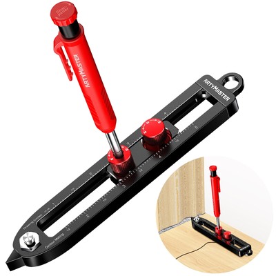 Multi-Function Scribing Tool DIY Woodworking Scriber Line Maker Portable Alum...
