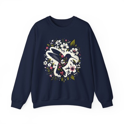 Floral Dove Harmony Sweatshirt - Nature's Peaceful Embrace