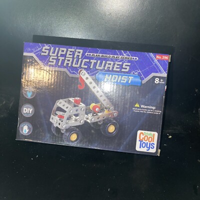 88 Pieces Super Structures Metal Hoist Model Kit #296 New Sealed Box 8+