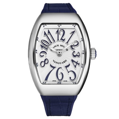 Franck Muller Women's 'Vanguard' Lady Silver Dial Watch 35QZBLUSILBLU