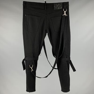 DSQUARED2 Size 36 Black Cotton Elastane Straps Bondage