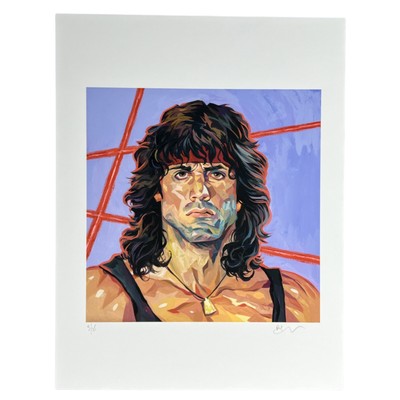 Rambo Print - Gallery 1988 Rich Pellegríno Artist Signed Portrait Stallone 5/25