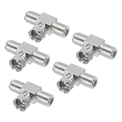 5pcs 3 Way Coaxial Connector F Male to 2 F Female Adapter 75 Ohm RG6 Waterproof