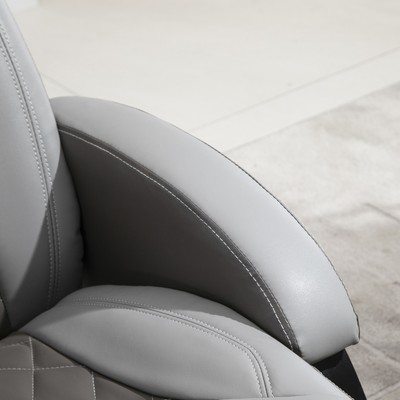 Fake Leather Rocking Living Room Chair with 360 Swivel Rotation & Sponge Cushion