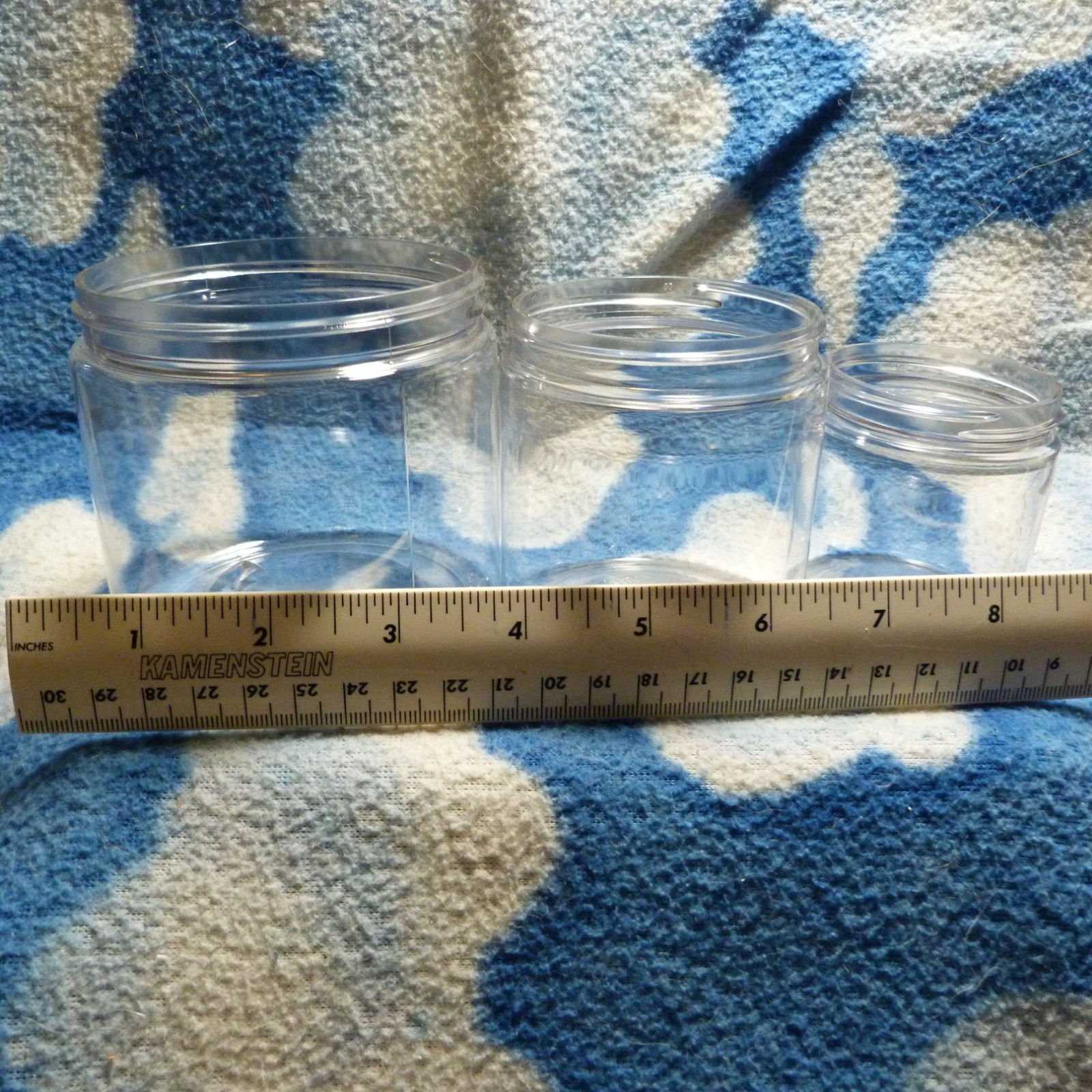 63 New clear containers with black covers - 21 of each: 4oz, 8oz, and 12oz