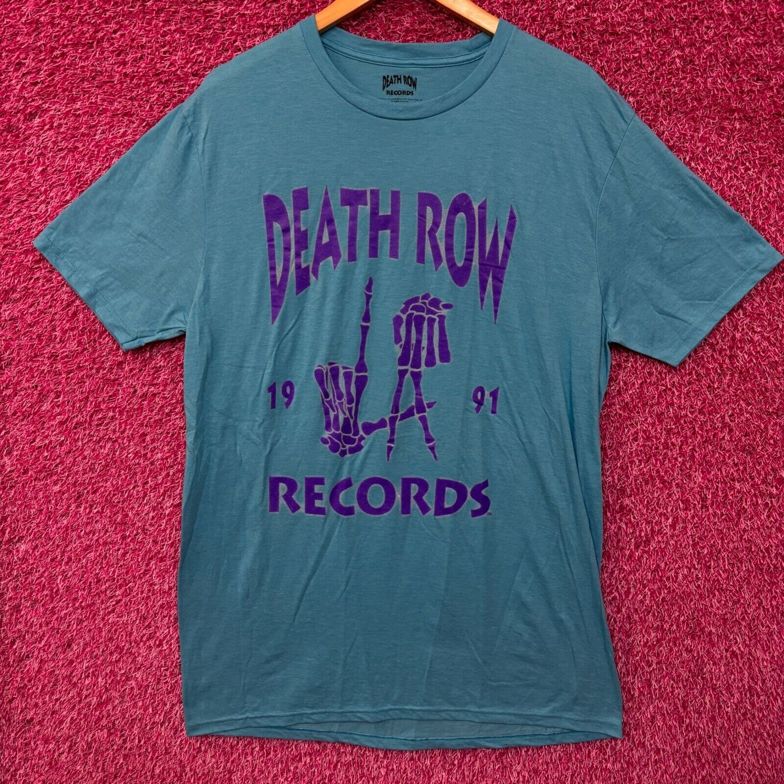 Death Row Teal On Pink Logo T-Shirt Death Row Teal On Pink Logo T-Shirt