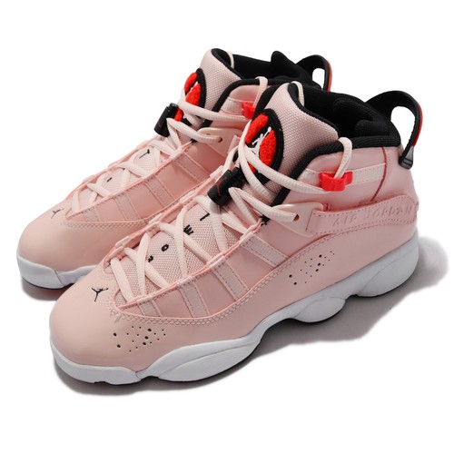 

Nike Jordan 6 Rings GS AJ6 Atmosphere Pink White Junior Kids Casual 323419-602, Multi-coloured, Jordan 6 Rings Gs