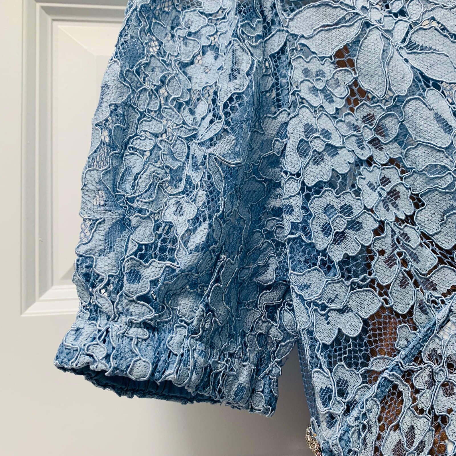 Pre-owned Self-portrait Baby Blue Light Camellia Cocktail Dress