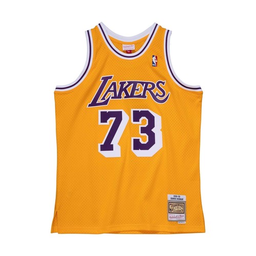 

Мужская футболка Mitchell - Ness NBA SWINGMAN - LAKERS 1998 DENNIS RODMAN, Желтый