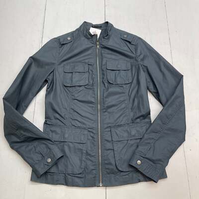 Sisley Dark Blue Grey Utility Zip Jacket Women s Size 42