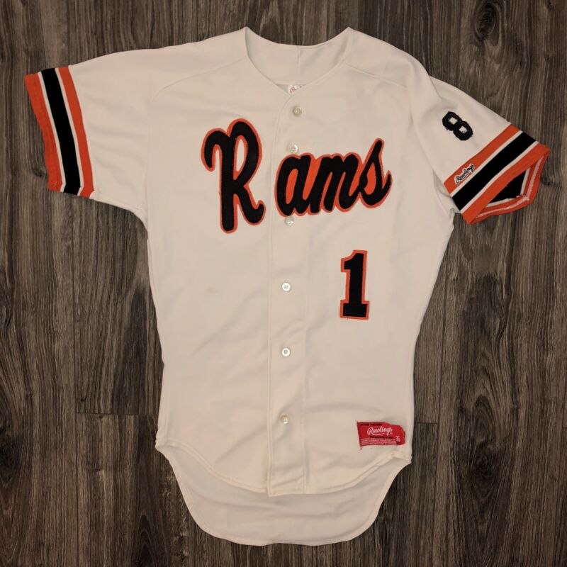 Vintage 1980’s / 1990’s Game Used Worn Rawlings Baseball Jersey RAMS Size 38 / S