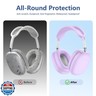 [4 in 1] Silicone Case Cover for AirPods Max USB-C (2024), Anti-Scratch Sweat-Proof Ear Pad Case Cover/Ear Cups Cover/Headband Cover Accessories Silicone Protector for AirPods Max Headphones (Purple)